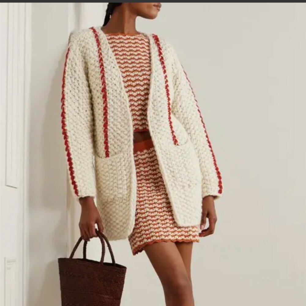 Escvdo Hand Knit Wool XS Cardigan